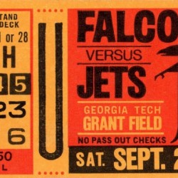 1972 Atlanta Falcons vs. New York Jets Ticket Art